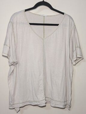 Jennaration Oversized V-Neck Tee Light Green Comfy Boho Flowy Women's Size L